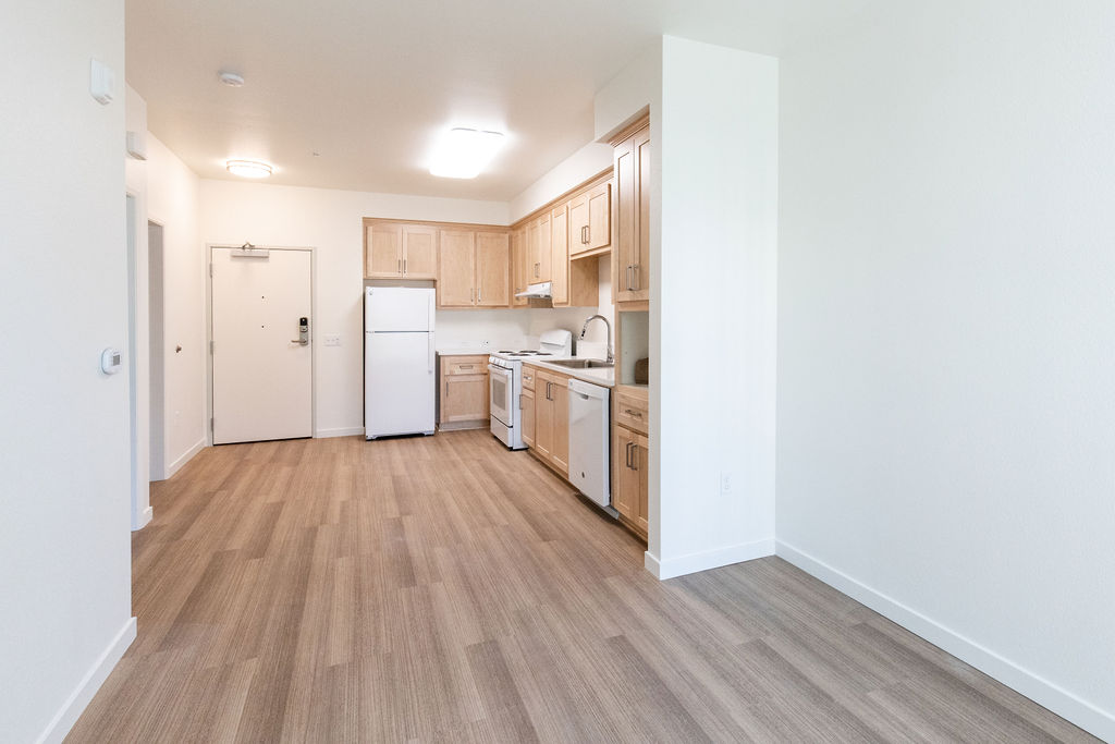 Sunflower Hill at Irby Ranch 1 Bedroom Apartment Kitchen and Living Room