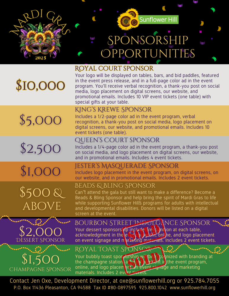 Mardi Gras Sponsorship Levels
