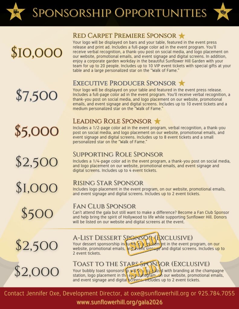 2026 Gala Sponsor Levels